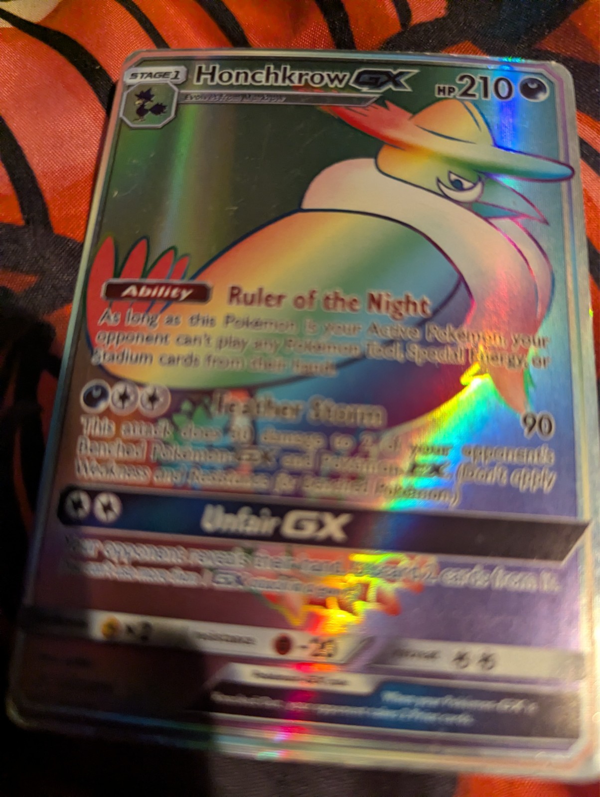 Honchkrow GX 223/214 SM - Unbroken Bonds Rainbow Secret Rare Pokemon Card