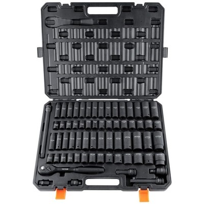 1/2'' Drive Socket Set 65pc Storage Case/`