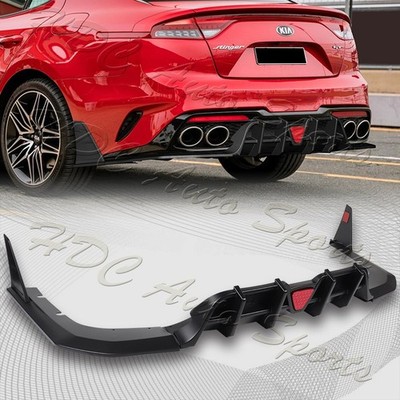 For 2018-2021 Kia Stinger Rear Bumper Diffuser Spoiler Lip W / LED Brake Light