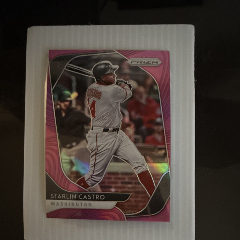 Panini 2020 Prizm Starlin Castro #144 Washington Nationals Pink Tier II