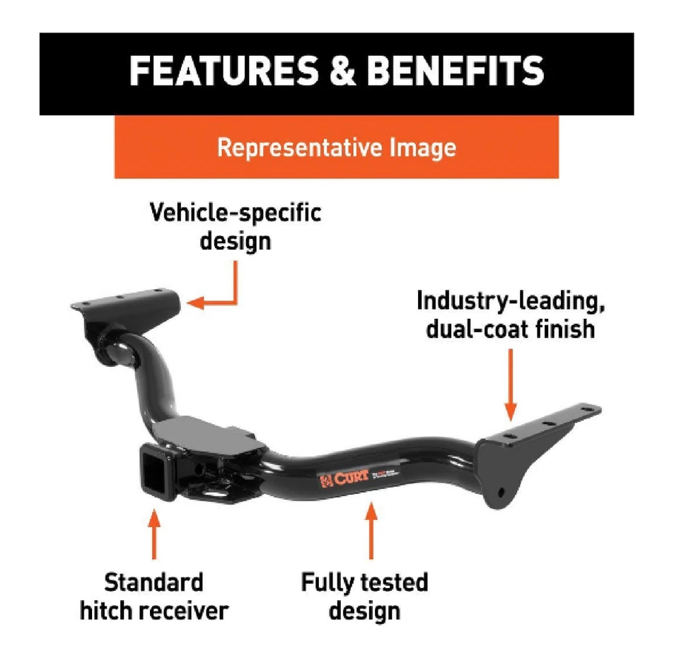 Curt Class 4 Trailer Hitch 14055 for Ford E-150 / E-250 / E-350 Super Duty Foto 2 de 4