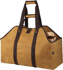 Firewood Carrier Bag Waxed Canvas Waterproof Extra Large Log Tote Holder