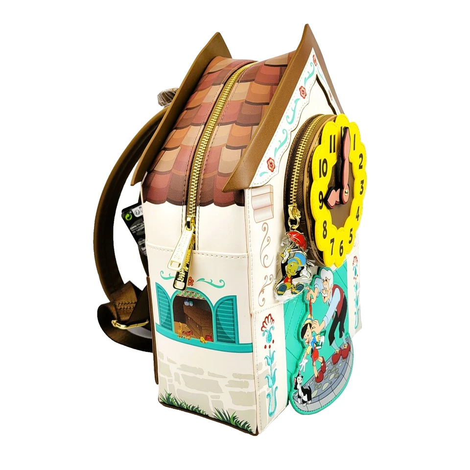 Mini Mochila Reloj Cuco Loungefly Disney Pinocho Wondercon Edición Limitada Foto 4 de 4