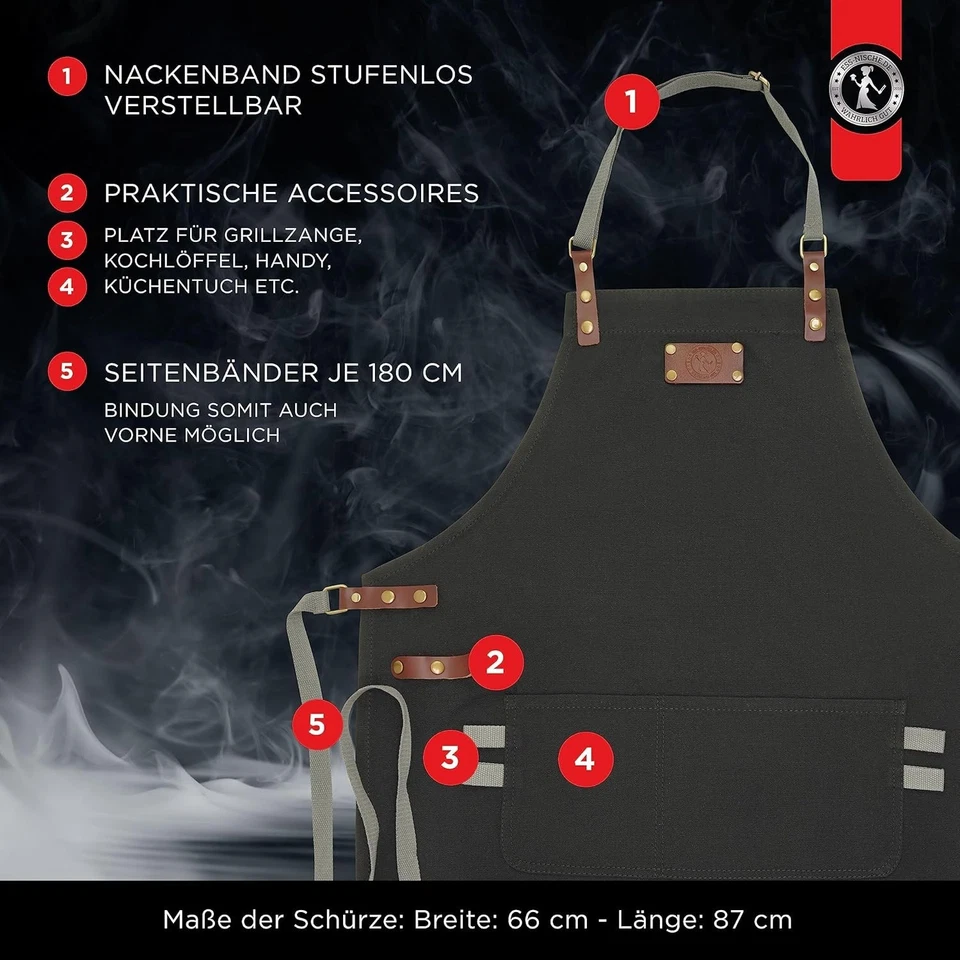Ess-Nische Koch- & Grillschürze für Herren & Damen - Praktische Geschenkidee - Bild 4 von 4