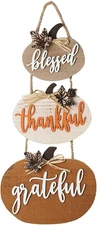 Fall Decorations for Home Thanksgiving Sign Blessed Thankful Grateful Autumn Hom