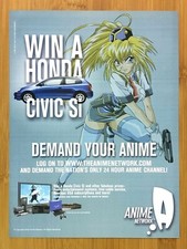 2003 Anime Network Honda Civic Si Print Adposter Playstation 2 Ps2 Contest Art