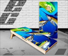 Mahi Mahi Marlin Tuna Fishing Cornhole Boards Bean Bag Toss Game