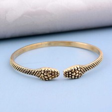 Gold Plated Bracelet , 14k Gold finish , Double Snake Design Bracelet