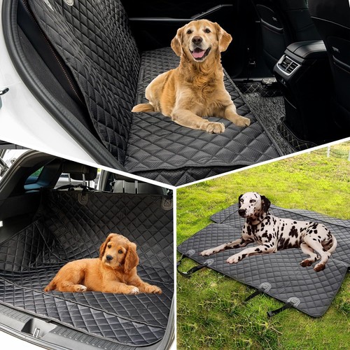 Funda de asiento de coche para perro para asiento trasero de mascota impermeable fundas de banco universales coches - Imagen 6 de 7