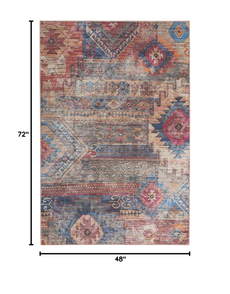 Alfombra Nicole Curtis Lavable a Máquina Serie 1 Vintage Multicolor 4' x 6' Área,... Foto 2 de 4