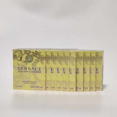 Lot 10x Versace Yellow Diamond Eau De Toilette EDT Spray Vial .03 oz / 1 ml