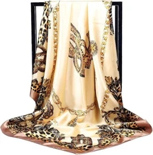 35" Large Women's Satin Square Silk Feeling Hair Scarf Wrap Headscarf Pasmina