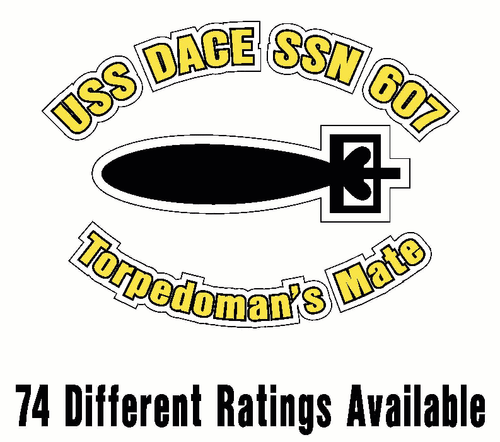 USS DACE SSN 607 Oval Decal / Sticker Military USN U S Navy S06A - 第 1/3 張圖片