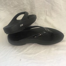 Oofos Adult Unisex Flip Flops Size Men s 6 Women s 8 Black.