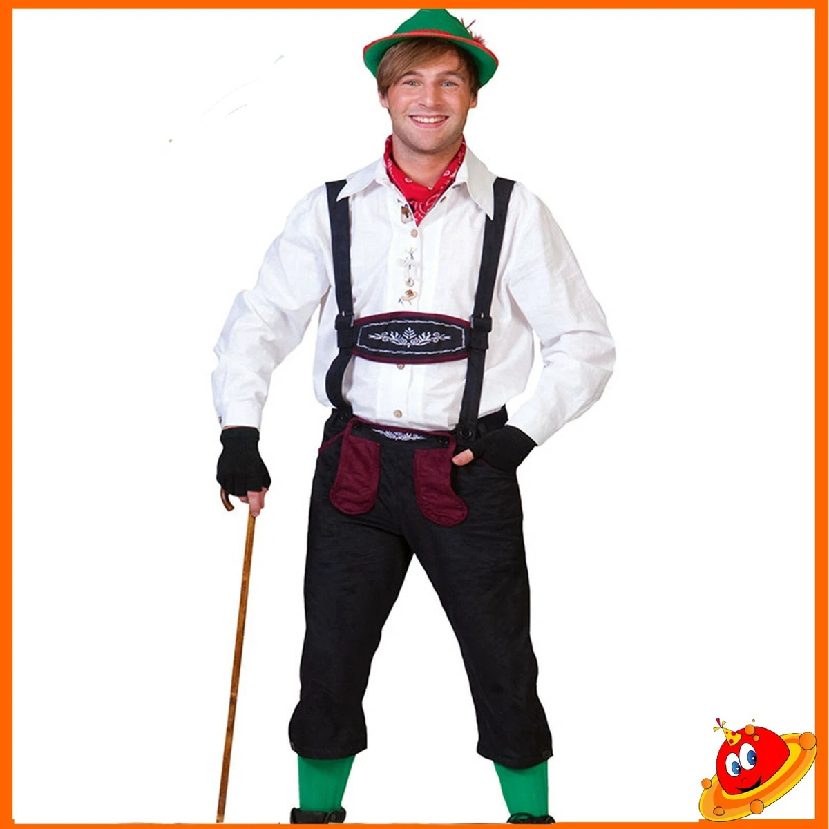 Spooktacular Creations Set di costumi da uomo dell'Oktoberfest bavarese tedesco in plaid blu per feste in maschera di Halloween e festival della birra