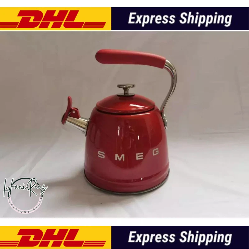 SMEG 全新 Whistling 茶水锅炉加热器 不锈钢炉灶 罐 DHL 船 — 第 2/4 张图片