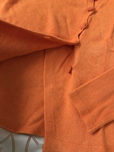 Maglia Maglione Lana Arancio Arancione Inverno Caldo Donna Ragazza Bottoni S/M - Foto 3 di 6