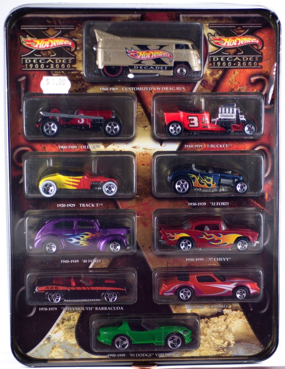 Hot Wheels Target Exclusive Decades 1900-2000 Set of 10 Cars NIB