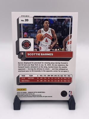 2022-23 Donruss Optic SCOTTIE BARNES Red Sparkle #20 NBA Toronto Raptors