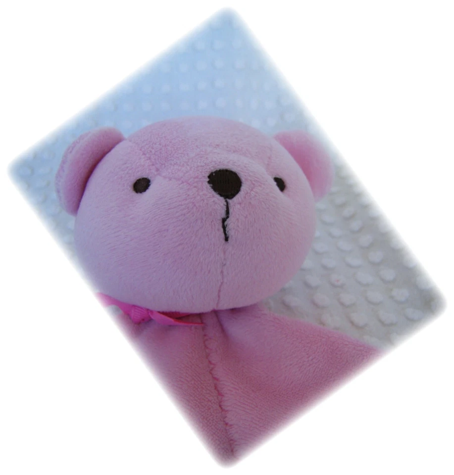 Carters Just One Year Precious First Cobertor de Segurança Lovey Pelúcia Urso Rosa Excelente Estado Usado - Imagem 2 de 4