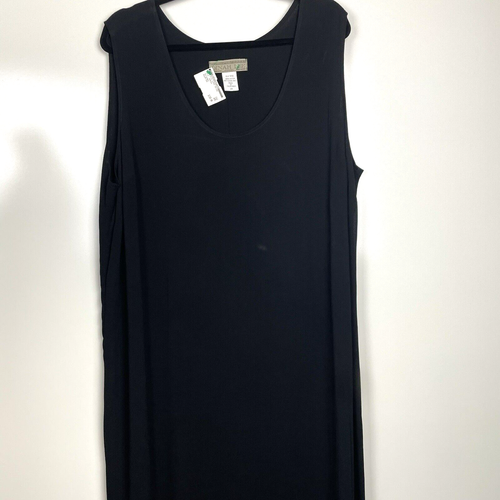 Dinah Lee Womens Size 2X Black Tank Sleeve Maxi Dress Plus Casual Easy Travel