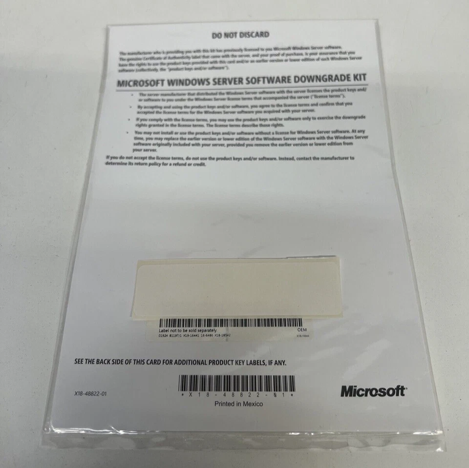 Microsoft Windows Server 2012 / 2008 / R2 Standard Downgrade Kit 074X72 - Image 3 of 4