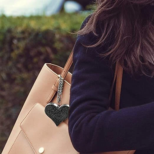 Women's Smart Black Heartbeat Keychain with 130dB Siren Alarm Guard Dog Security - Image 4 of 4