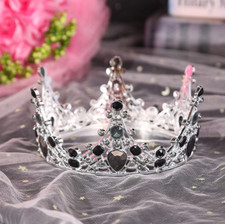 Crystal Tiara Crown Baroque Vintage Bridal Wedding Band Accessories Silver