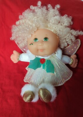 Vintage Rare Cabbage Patch Christmas Doll Angel Holly Lapel Blonde Curl Adorable