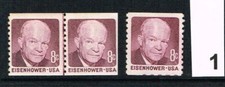 1402 Dwight D Eisenhower 8c   1971 Line Coil Pair+Sgl   MNH Shiny OG  Choose 1 +