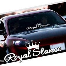 Royal Stance Reflective Windshield Decal Glossy White Car Sticker Universal Fit Royal Stance Reflective Windshield Decal Glossy White Car Sticker Universal Fit