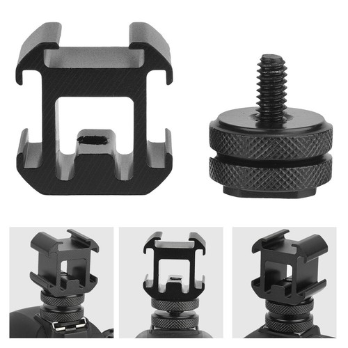 Triple Head Hot Shoe Mount Adapter Bracket Flash Holder Converter Camera Too Fit - Picture 3 of 7