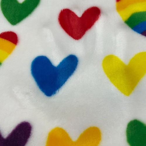 Plüschdecke Regenbogen Herzen verspielt Dopamin weich flauschig bunt 60x70 Schlafzimmer - Bild 7 von 12