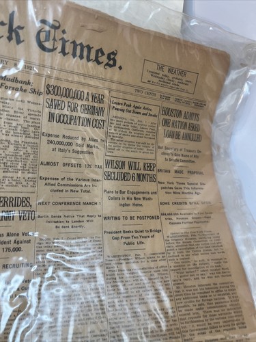 AUTHENTISCH New York Times 5. Februar 1921 Zeitung mit Coa Whisky Still Galli Curci - Bild 5 von 7