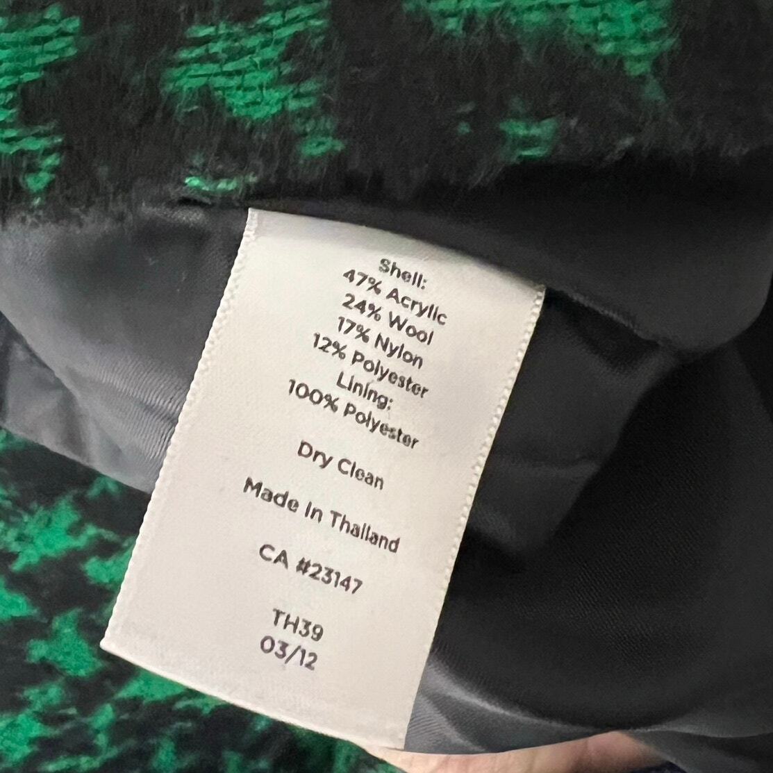 Talbots Houndstooth Green Black Gradient Wool Ble… - image 9