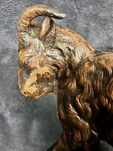 Meiji Period Japanese Patinated Mixed Metals Okimono Standing Ram 9.2”D 2.42Kgs - Picture 11 of 16