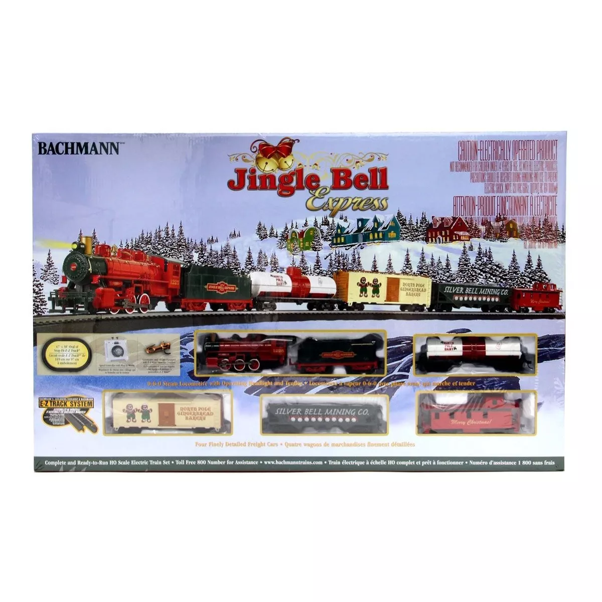 Bachmann Trains Jingle Bell Express HO Scale Ready to Run Electric Train Set