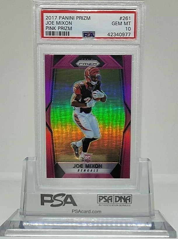 2017 PRIZM JOE MIXON SP RC PINK PRIZM #261 PSA 10 GEM MINT BENGALS ROOKIE POP 3