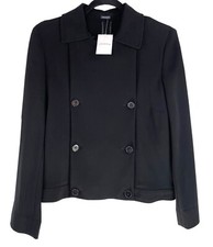 Nwt Women's Joseph Black Short Dress Jacket W/ Removable Button Front Size 40