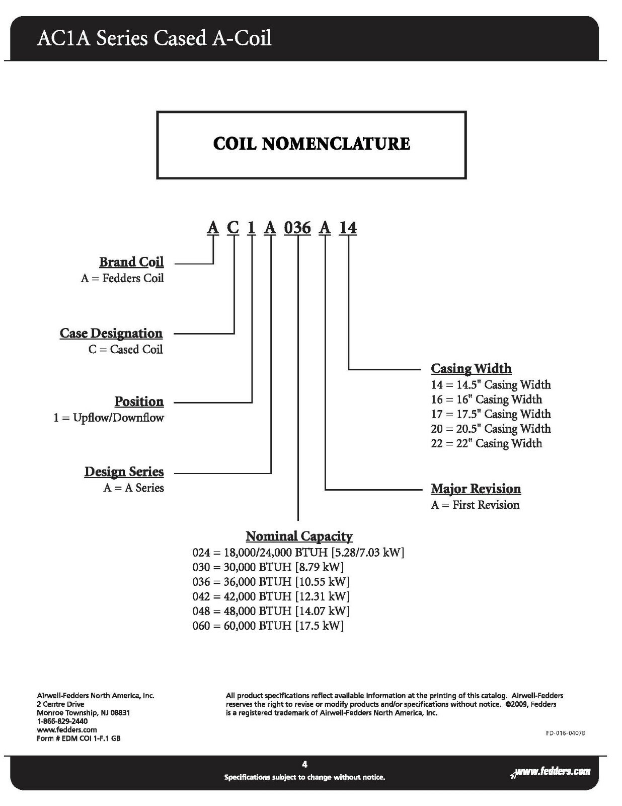 Fedders Ac1a060a 5 Ton Cased Coil Up Downflow Txv R 22 For Sale Online Ebay
