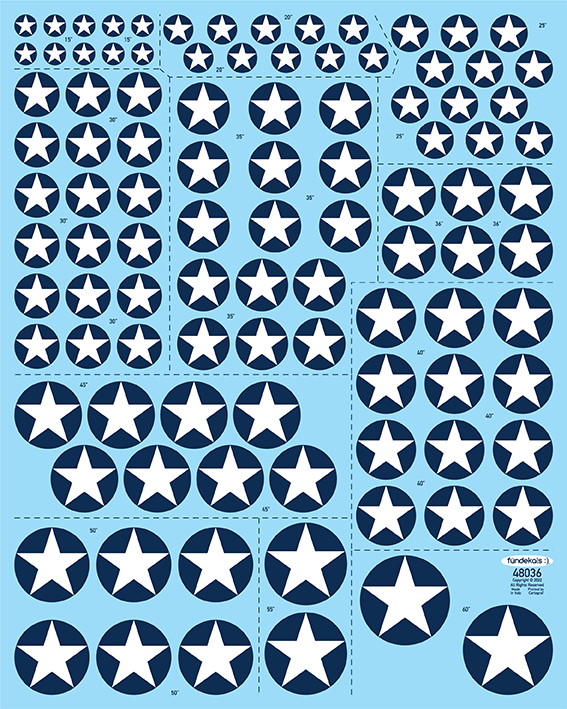 Fundekals 1/48 decals US National Insignias 1942-1943 - FUN48036 (Aircraft) Fundekals 1/48 decals US National Insignias 1942-1943 - FUN48036 (Aircraft)