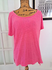 Women's T-Shirt Casual Round Neck Short Sleeve Loose fit Pink Top Tee no sz tag