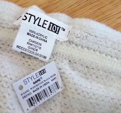 3個セット STYLE 101 GANZ SUPER SOFT RUFFLED IVORY WRAP, SCARF, SHAWL, NWTS