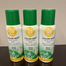 3 Ct Wilton 1.5 Oz GREEN Color Mist Food Color Spray  Cakes Cupcakes Cookies