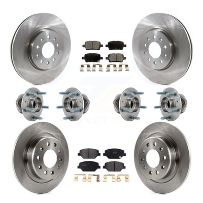 Front Rear Hub Bearing Brake Rotor Pads Kit (10Pc) For Chevrolet Equinox GMC 4WD