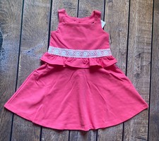 Toddler Girl Size 3 Janie and Jack Dark Pink Floral Sleeveless Stretch Dress