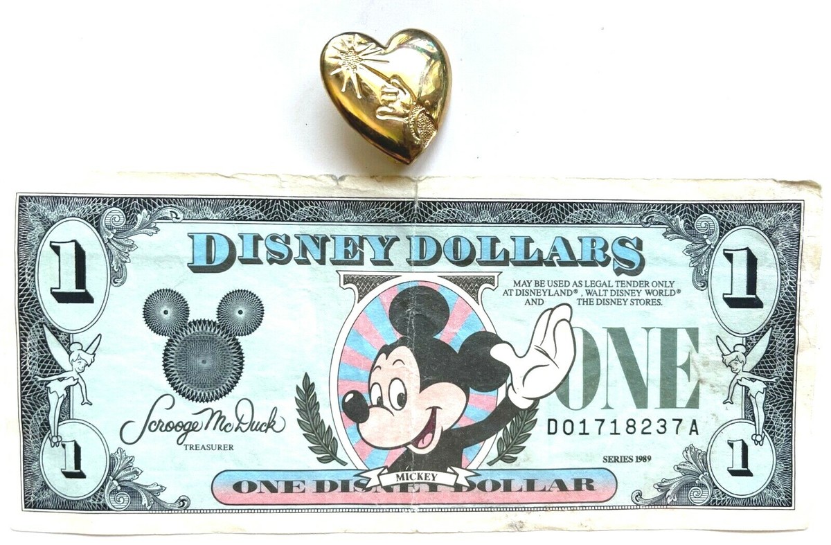$1. DISNEY DOLLARS 1989 MICKEY MOUSE ONE DOLLAR BILL & SORCERER'S