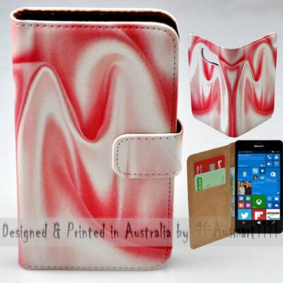 For Nokia Series - Pink Satin Theme Print Wallet Mobile Phone Case Cover