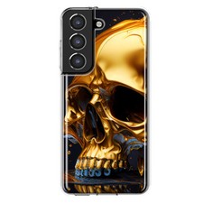 Mundaze Case for Samsung Galaxy S22 Cover Melting Gold Skull