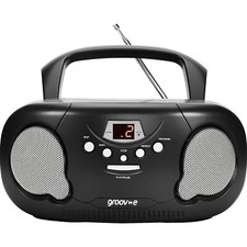 Groov-e Original Boombox Portable CD Player With Radio 3.5mm AUX Input Headphone